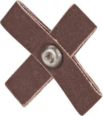 Made in USA - 180 Grit, Very Fine Grade, Aluminum Oxide Cross Pad - 2" Long x 1/2" Wide x 1/2" Thick, Cloth Backed, X Backing Weight, 8 Ply, 24,000 Max RPM - All Tool & Supply