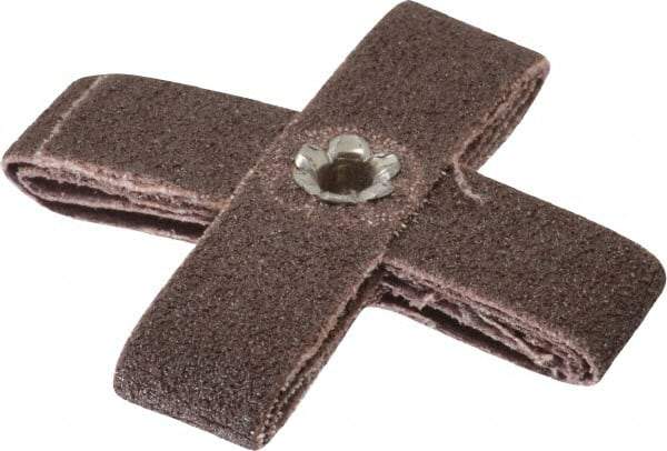 Made in USA - 80 Grit, Medium Grade, Aluminum Oxide Cross Pad - 2" Long x 1/2" Wide x 1/2" Thick, Cloth Backed, X Backing Weight, 10 Ply, 24,000 Max RPM - All Tool & Supply