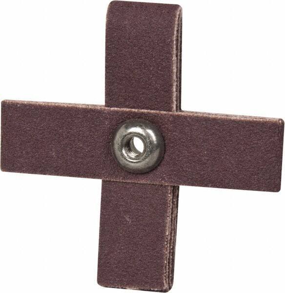 Made in USA - 120 Grit, Fine Grade, Aluminum Oxide Cross Pad - 2" Long x 1/2" Wide x 1/2" Thick, Cloth Backed, X Backing Weight, 10 Ply, 24,000 Max RPM - All Tool & Supply