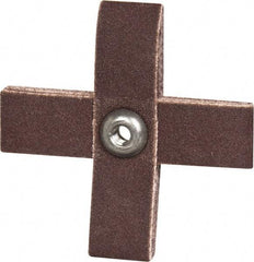 Made in USA - 180 Grit, Very Fine Grade, Aluminum Oxide Cross Pad - 2" Long x 1/2" Wide x 1/2" Thick, Cloth Backed, X Backing Weight, 10 Ply, 24,000 Max RPM - All Tool & Supply