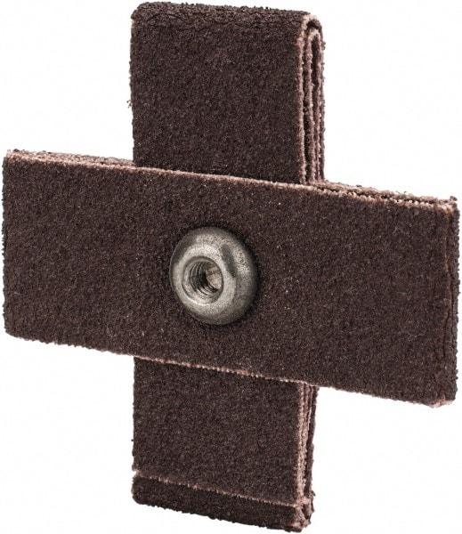 Made in USA - 80 Grit, Medium Grade, Aluminum Oxide Cross Pad - 2" Long x 3/4" Wide x 3/4" Thick, Cloth Backed, X Backing Weight, 8 Ply, 24,000 Max RPM - All Tool & Supply