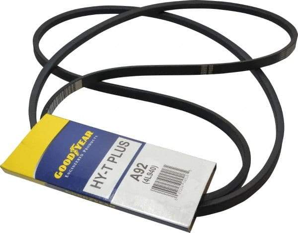 Continental ContiTech - Section A, 94" Outside Length, V-Belt - Wingprene Rubber-Impregnated Fabric, HY-T Matchmaker, No. A92 - All Tool & Supply