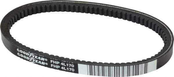 Continental ContiTech - Section 4L, 17" Outside Length, V-Belt - High Traction Rubber, Fractional HP, No. 4L170 - All Tool & Supply