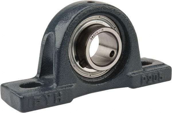 Value Collection - 5-1/2" OALBall Bearing Pillow Block - Cast Iron - All Tool & Supply