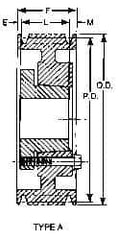 Browning - 1/2 to 2 Bore Diam, 6.35" Outside Diam, QD Bushed V Belt Sheave - 5.6 A Diam Belt Pitch - All Tool & Supply