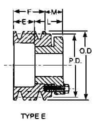 Browning - 1/2 to 1-5/8 Bore Diam, 3-3/4" Outside Diam, QD Bushed V Belt Sheave - 3.0 A Diam Belt Pitch - All Tool & Supply