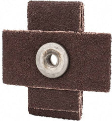 Made in USA - 60 Grit, Medium Grade, Aluminum Oxide Cross Pad - 2" Long x 1" Wide x 1" Thick, Cloth Backed, X Backing Weight, 8 Ply, 24,000 Max RPM - All Tool & Supply