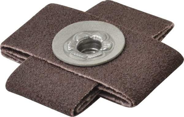 Made in USA - 80 Grit, Medium Grade, Aluminum Oxide Cross Pad - 2" Long x 1" Wide x 1" Thick, Cloth Backed, X Backing Weight, 8 Ply, 24,000 Max RPM - All Tool & Supply