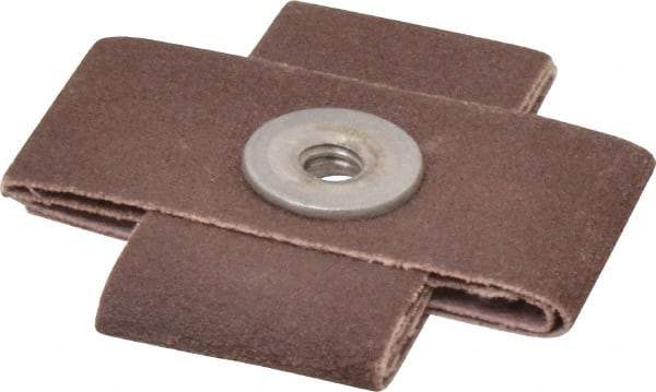 Made in USA - 120 Grit, Fine Grade, Aluminum Oxide Cross Pad - 2" Long x 1" Wide x 1" Thick, Cloth Backed, X Backing Weight, 8 Ply, 24,000 Max RPM - All Tool & Supply