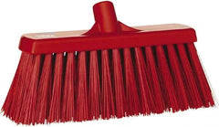 Vikan - 12" Heavy Duty Synthetic Push Broom - 2" Bristle Length, Plastic Block, European Threaded Handle Connection - All Tool & Supply