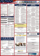 NMC - 24" Wide x 40" High Laminated Paper Labor Law Information Poster - Arkansas Jurisdiction, 0.03" Thick, English - All Tool & Supply