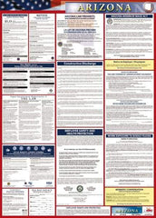 NMC - 24" Wide x 40" High Laminated Paper Labor Law Information Poster - Arizona Jurisdiction, 0.03" Thick, English - All Tool & Supply