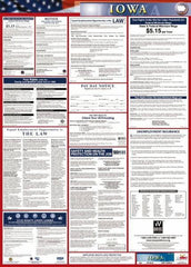 NMC - 24" Wide x 40" High Laminated Paper Labor Law Information Poster - Iowa Jurisdiction, 0.03" Thick, English - All Tool & Supply