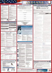 NMC - 24" Wide x 40" High Laminated Paper Labor Law Information Poster - Indiana Jurisdiction, 0.03" Thick, English - All Tool & Supply