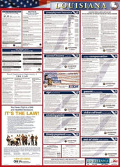 NMC - 24" Wide x 40" High Laminated Paper Labor Law Information Poster - Louisiana Jurisdiction, 0.03" Thick, English - All Tool & Supply