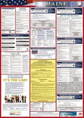 NMC - 24" Wide x 40" High Laminated Paper Labor Law Information Poster - Maine Jurisdiction, 0.03" Thick, English - All Tool & Supply