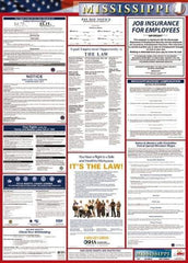 NMC - 24" Wide x 40" High Laminated Paper Labor Law Information Poster - Mississippi Jurisdiction, 0.03" Thick, English - All Tool & Supply