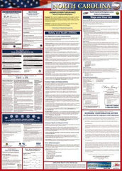 NMC - 24" Wide x 40" High Laminated Paper Labor Law Information Poster - North Carolina Jurisdiction, 0.03" Thick, English - All Tool & Supply