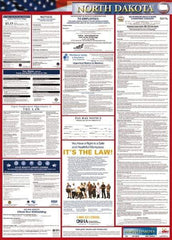 NMC - 24" Wide x 40" High Laminated Paper Labor Law Information Poster - North Dakota Jurisdiction, 0.03" Thick, English - All Tool & Supply