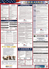 NMC - 24" Wide x 40" High Laminated Paper Labor Law Information Poster - Nebraska Jurisdiction, 0.03" Thick, English - All Tool & Supply