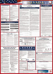 NMC - 24" Wide x 40" High Laminated Paper Labor Law Information Poster - Nevada Jurisdiction, 0.03" Thick, English - All Tool & Supply