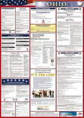 NMC - 24" Wide x 40" High Laminated Paper Labor Law Information Poster - Ohio Jurisdiction, 0.03" Thick, English - All Tool & Supply