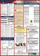 NMC - 24" Wide x 40" High Laminated Paper Labor Law Information Poster - Oklahoma Jurisdiction, 0.03" Thick, English - All Tool & Supply