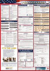 NMC - 24" Wide x 40" High Laminated Paper Labor Law Information Poster - Pennsylvania Jurisdiction, 0.03" Thick, English - All Tool & Supply