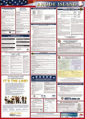 NMC - 24" Wide x 40" High Laminated Paper Labor Law Information Poster - Rhode Island Jurisdiction, 0.03" Thick, English - All Tool & Supply