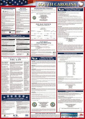 NMC - 24" Wide x 40" High Laminated Paper Labor Law Information Poster - South Carolina Jurisdiction, 0.03" Thick, English - All Tool & Supply