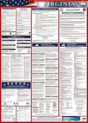 NMC - 24" Wide x 40" High Laminated Paper Labor Law Information Poster - Virginia Jurisdiction, 0.03" Thick, English - All Tool & Supply