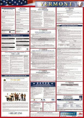 NMC - 24" Wide x 40" High Laminated Paper Labor Law Information Poster - Vermont Jurisdiction, 0.03" Thick, English - All Tool & Supply