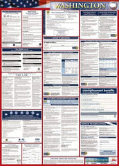 NMC - 24" Wide x 40" High Laminated Paper Labor Law Information Poster - Washington Jurisdiction, 0.03" Thick, English - All Tool & Supply