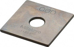 Mitutoyo - 0.06" Square Steel Gage Block - Accuracy Grade 0, Includes Certificate of Inspection - All Tool & Supply