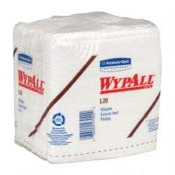 WypAll - L20 1/4 Fold General Purpose Wipes - Poly Pack, 12-1/2" x 12-1/2" Sheet Size, White - All Tool & Supply