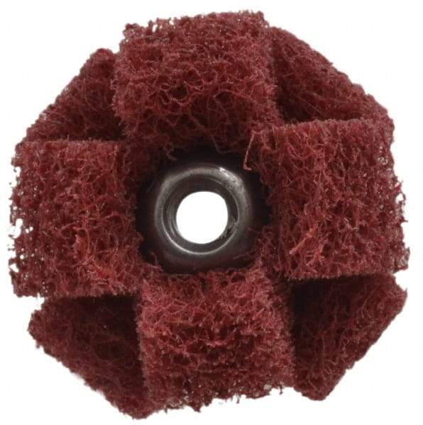 Standard Abrasives - 1" Diam Medium Density Cross Buff - 2 Plys, 8-32 Thread, Very Fine Grade, 20,000 Max RPM - All Tool & Supply