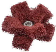 Standard Abrasives - 1-1/2" Diam Medium Density Cross Buff - 2 Plys, 8-32 Thread, Very Fine Grade, 20,000 Max RPM - All Tool & Supply