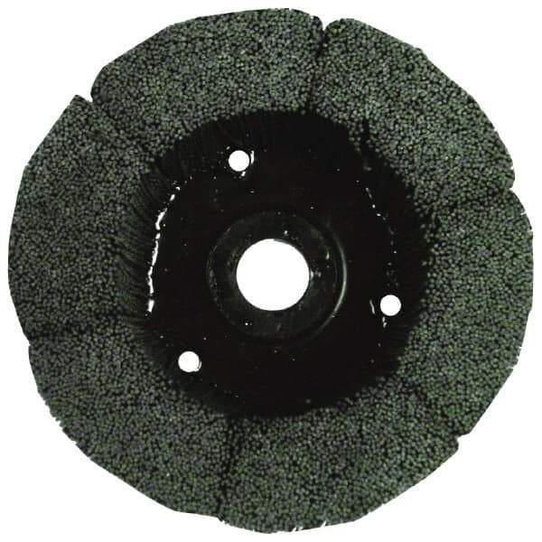 Osborn - 4" 80 Grit Silicon Carbide Straight Disc Brush - Medium Grade, Plain Hole Connector, 1-1/2" Trim Length, 3/4" Shank Diam, 7/8" Arbor Hole - All Tool & Supply