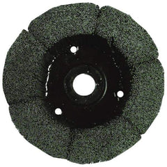 Osborn - 9" 120 Grit Silicon Carbide Crimped Disc Brush - Fine Grade, Plain Hole Connector, 1-1/2" Trim Length, 3/4" Shank Diam, 7/8" Arbor Hole - All Tool & Supply