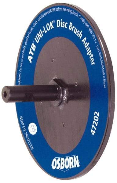 Osborn - 7/8" Arbor Hole to 3/4" Shank Diam Drive Arbor - For 10, 12 & 14" UNI LOK Disc Brushes, Attached Spindle, Flow Through Spindle - All Tool & Supply