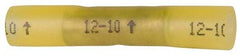 3M - 12 to 10 AWG Compatible, Heat Shrink Partially Insulated, Crimp-On Butt Splice Terminal - Yellow - All Tool & Supply