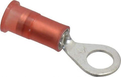 3M - 22-18 AWG Partially Insulated Crimp Connection Circular Ring Terminal - #10 Stud, Copper Contact - All Tool & Supply