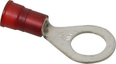 3M - 8 AWG Partially Insulated Crimp Connection Circular Ring Terminal - 1/2" Stud, Copper Contact - All Tool & Supply