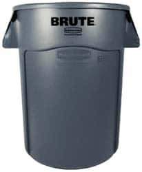 Rubbermaid - 10 Gal Gray Round Trash Can - Polyethylene, None Graphic, 17-1/8" High, Lid Not Included - All Tool & Supply