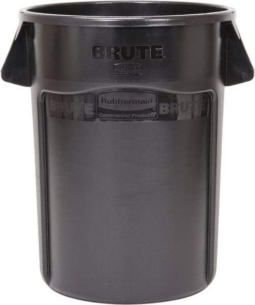 Rubbermaid - 44 Gal Black Round Trash Can - Polyethylene, 31-1/2" High - All Tool & Supply