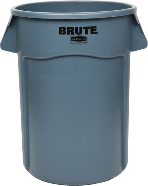 Rubbermaid - 44 Gal Gray Round Trash Can - Polyethylene, 31-1/2" High - All Tool & Supply