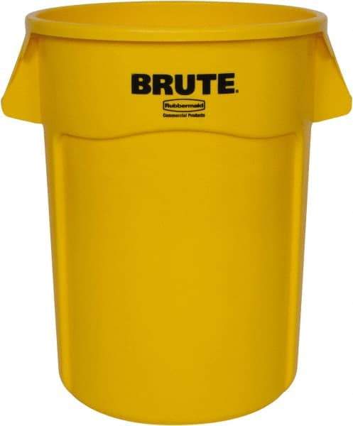 Rubbermaid - 44 Gal Yellow Round Trash Can - Polyethylene, 31-1/2" High - All Tool & Supply