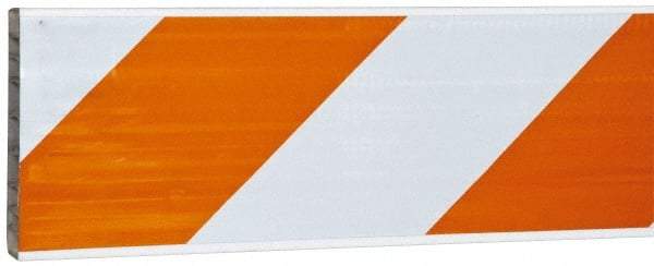 PRO-SAFE - 2 Inch Wide x 8 Inch High, Reflective, Plastic Barricade Rail - 3 Lbs., White and Orange - All Tool & Supply