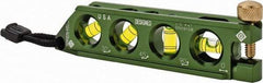 Greenlee - Magnetic 5-1/2" Long 4 Vial Torpedo Level - Aluminum, Green, 1 0°, 1 30°, 1 45° & 1 90° Vials - All Tool & Supply