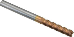 Accupro - 1/4", 4 Flute, Single End, Solid Carbide, 0.02" Corner Radius End Mill - 3" OAL, 40° Helix, Right Hand Flute, 1-1/8" LOC, Right Hand Cut - All Tool & Supply